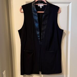 Nordstrom Black Vest with Glossy Trim